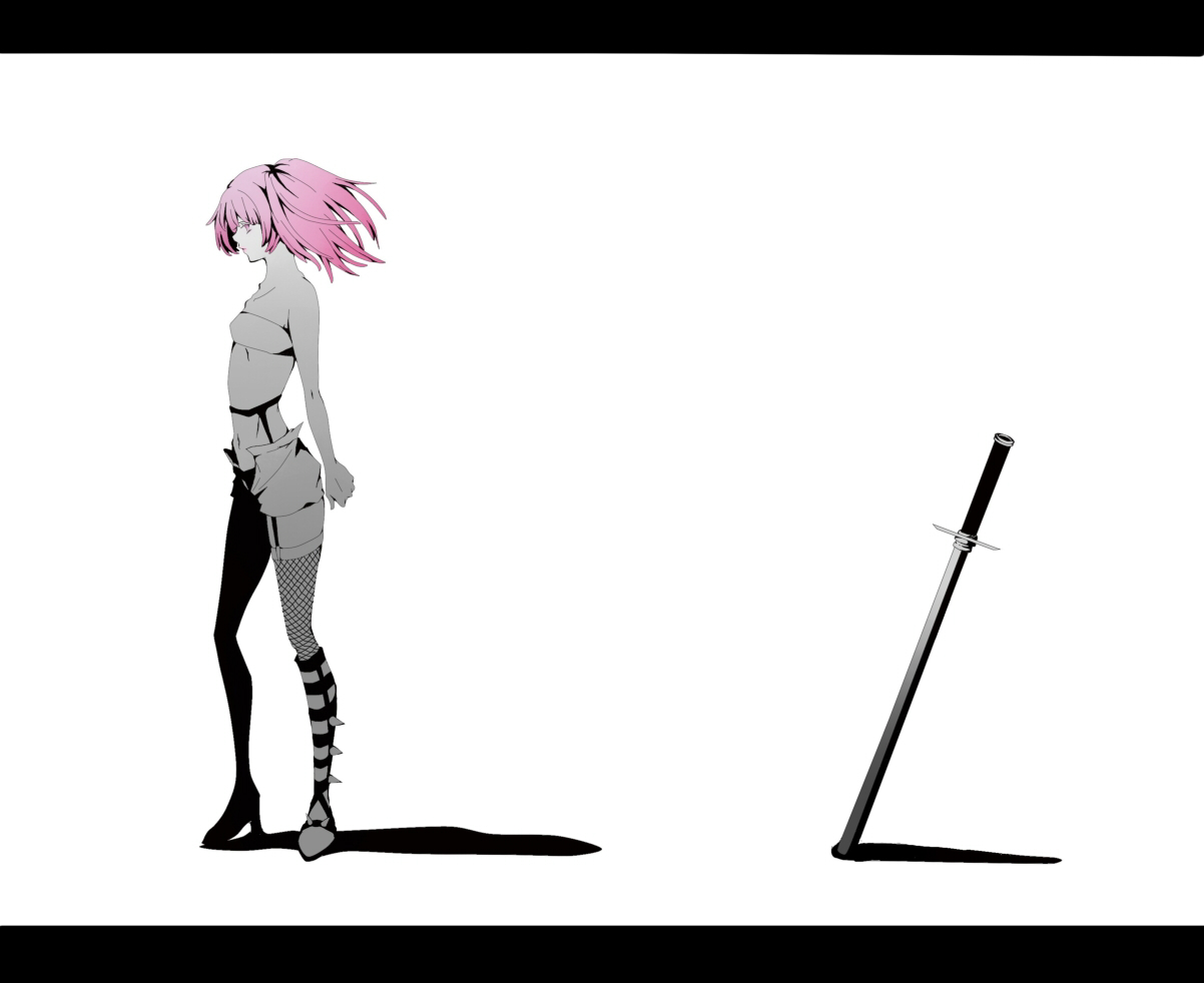pink_hair, shinada_benio, star_driver, sword, weapon, white