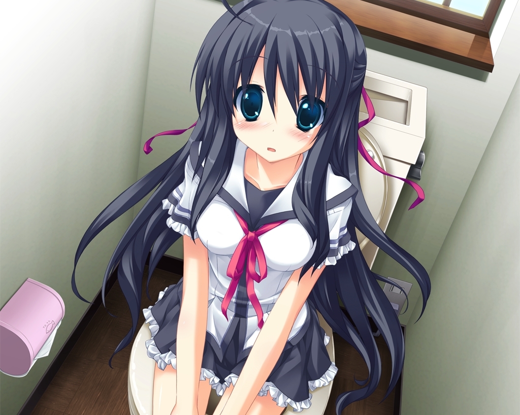 black_hair, blue_eyes, blush, game_cg, kanou_kayoko, koiiro_soramoyou, long_hair, lucie