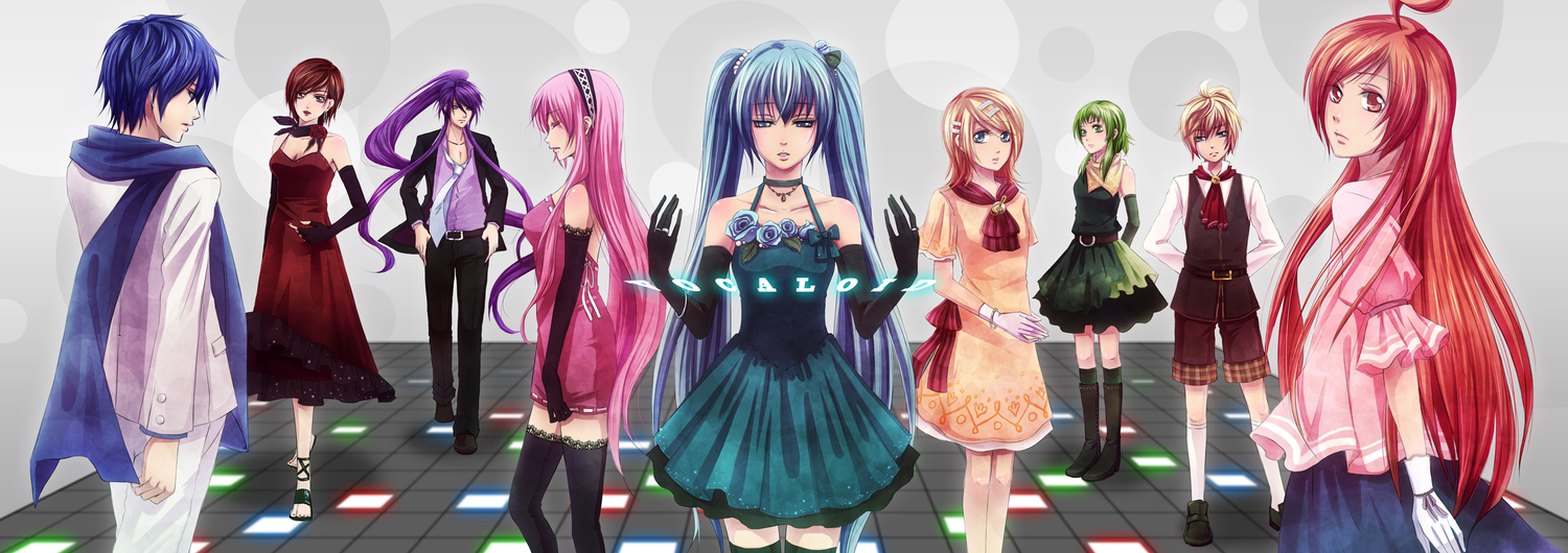 catwhathk, group, gumi, hatsune_miku, kagamine_len, kagamine_rin, kaito, kamui_gakupo, male, megurine_luka, meiko, miki_(vocaloid), vocaloid