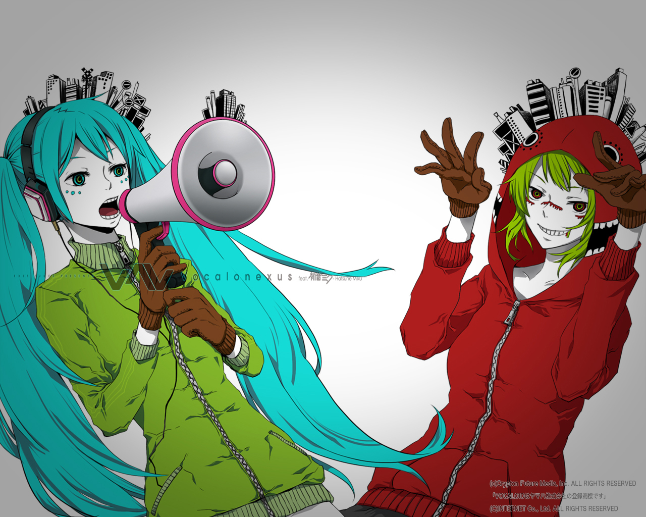 gumi, hatsune_miku, matryoshka_(vocaloid), polychromatic, vocaloid