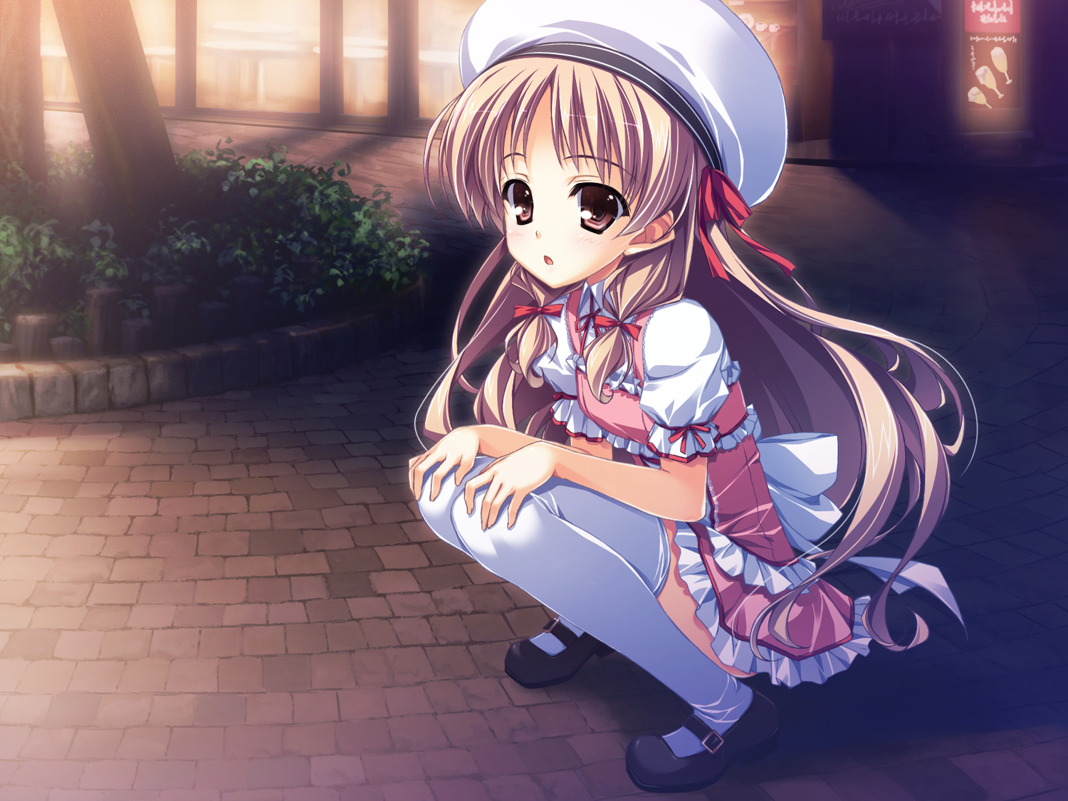akabeisoft2, brown_eyes, brown_hair, game_cg, kourin_no_machi_lavender_no_shoujo, loli, long_hair, riko_sada, thighhighs, yuuki_hagure