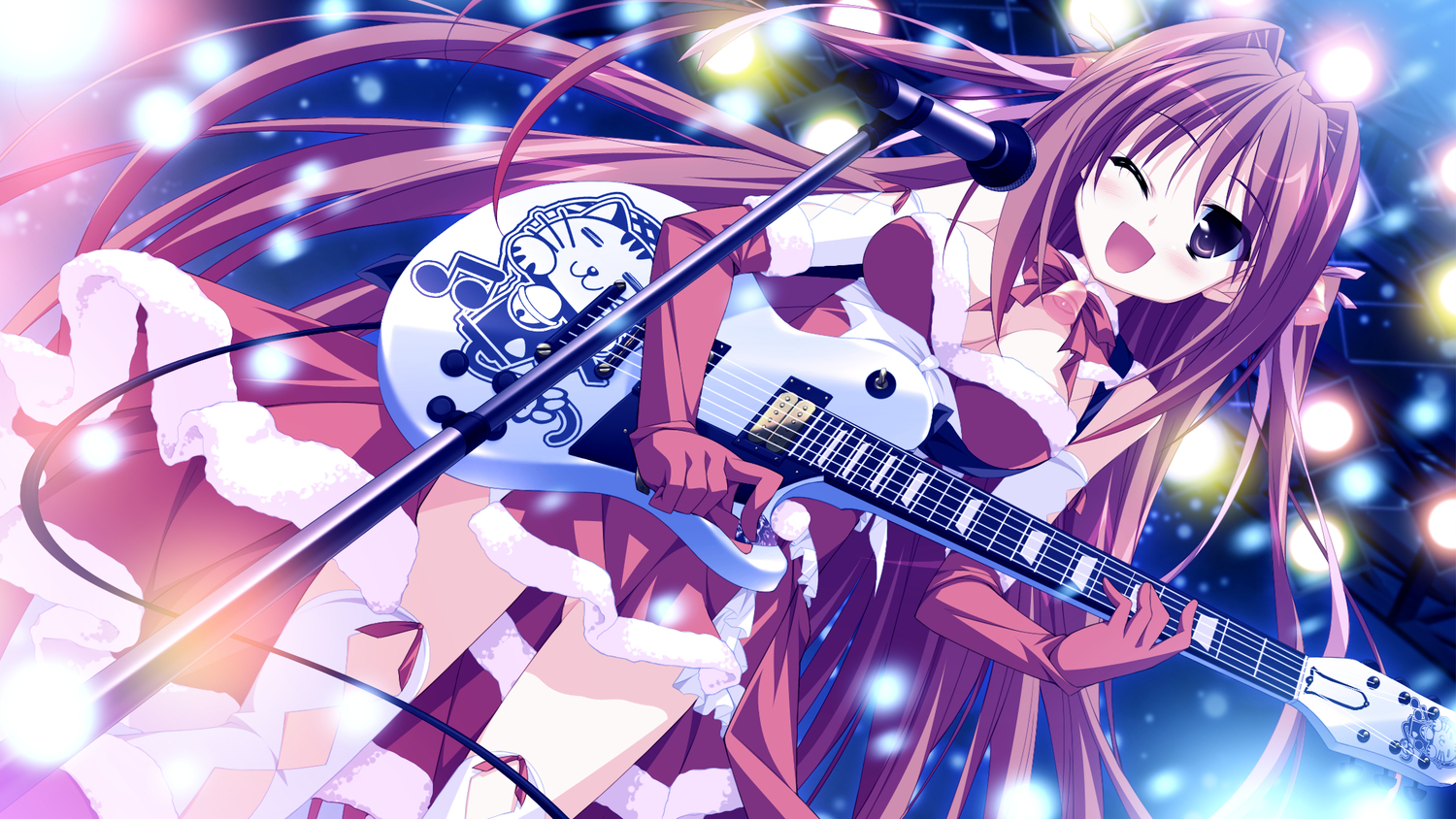 christmas, game_cg, guitar, hinata_mutsuki, instrument, natsume_otona, skyfish, yotsuiro_passionato!
