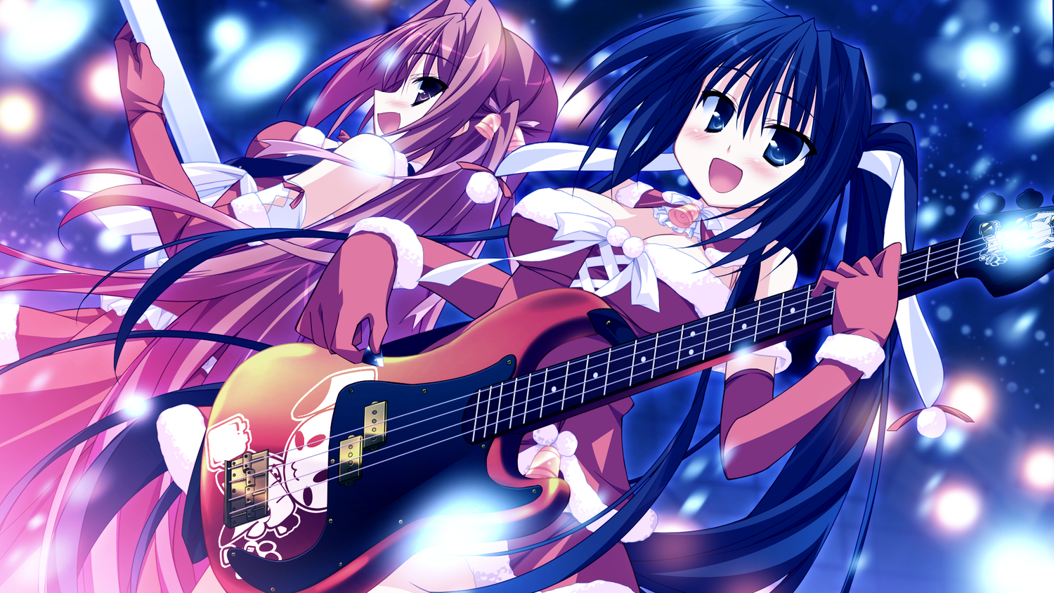 christmas, game_cg, guitar, hinata_mutsuki, instrument, izumi_kyouka, natsume_otona, skyfish