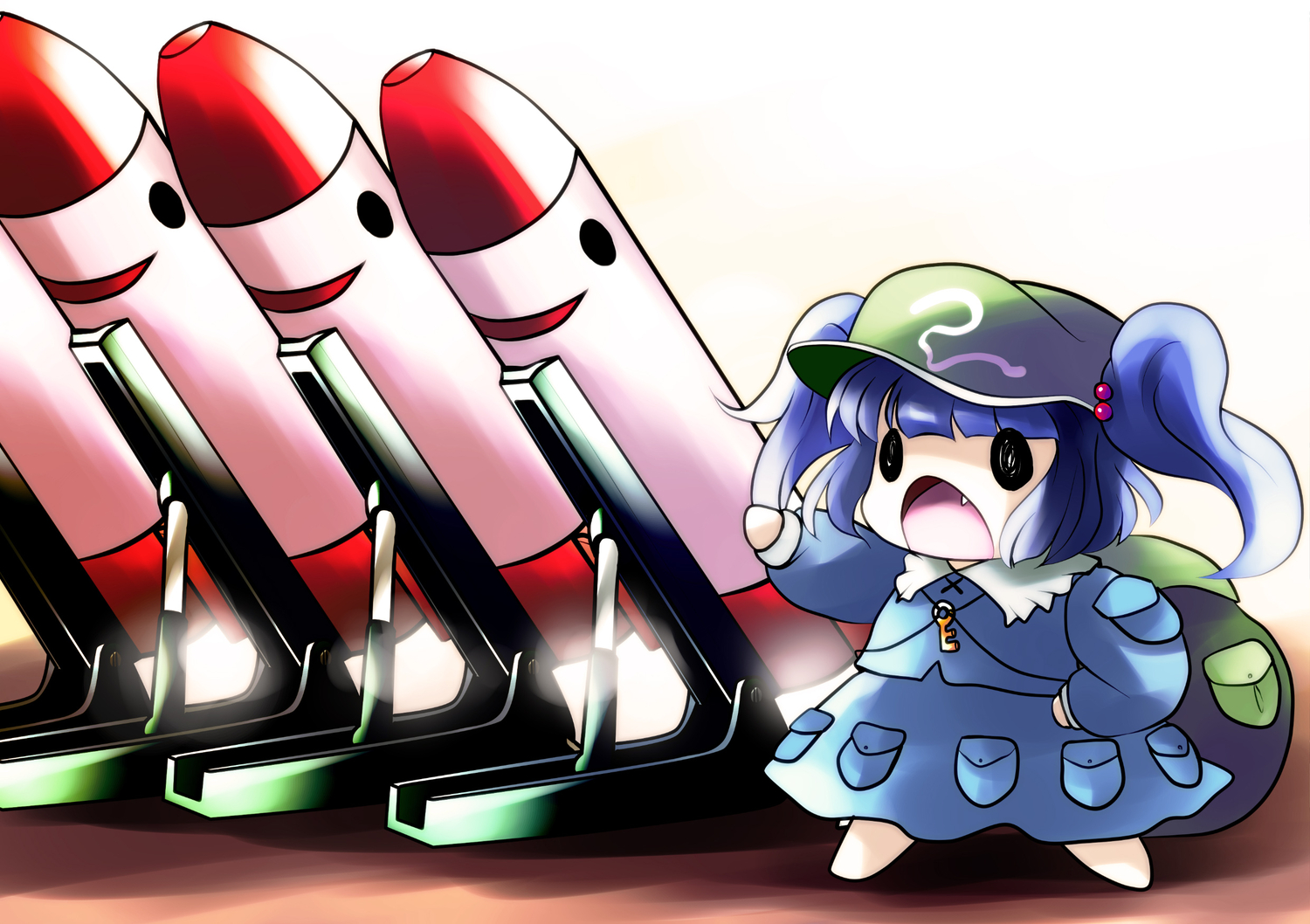 chibi, fang, kawashiro_nitori, mimi-chan, touhou, yume_shokunin