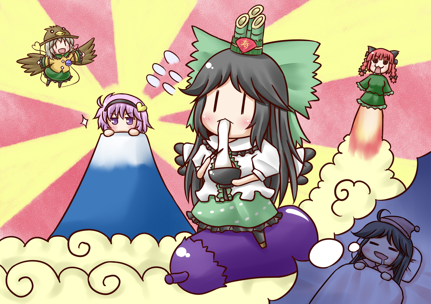 animal_ears, aonagi_ibane, catgirl, kaenbyou_rin, komeiji_koishi, komeiji_satori, reiuji_utsuho, touhou