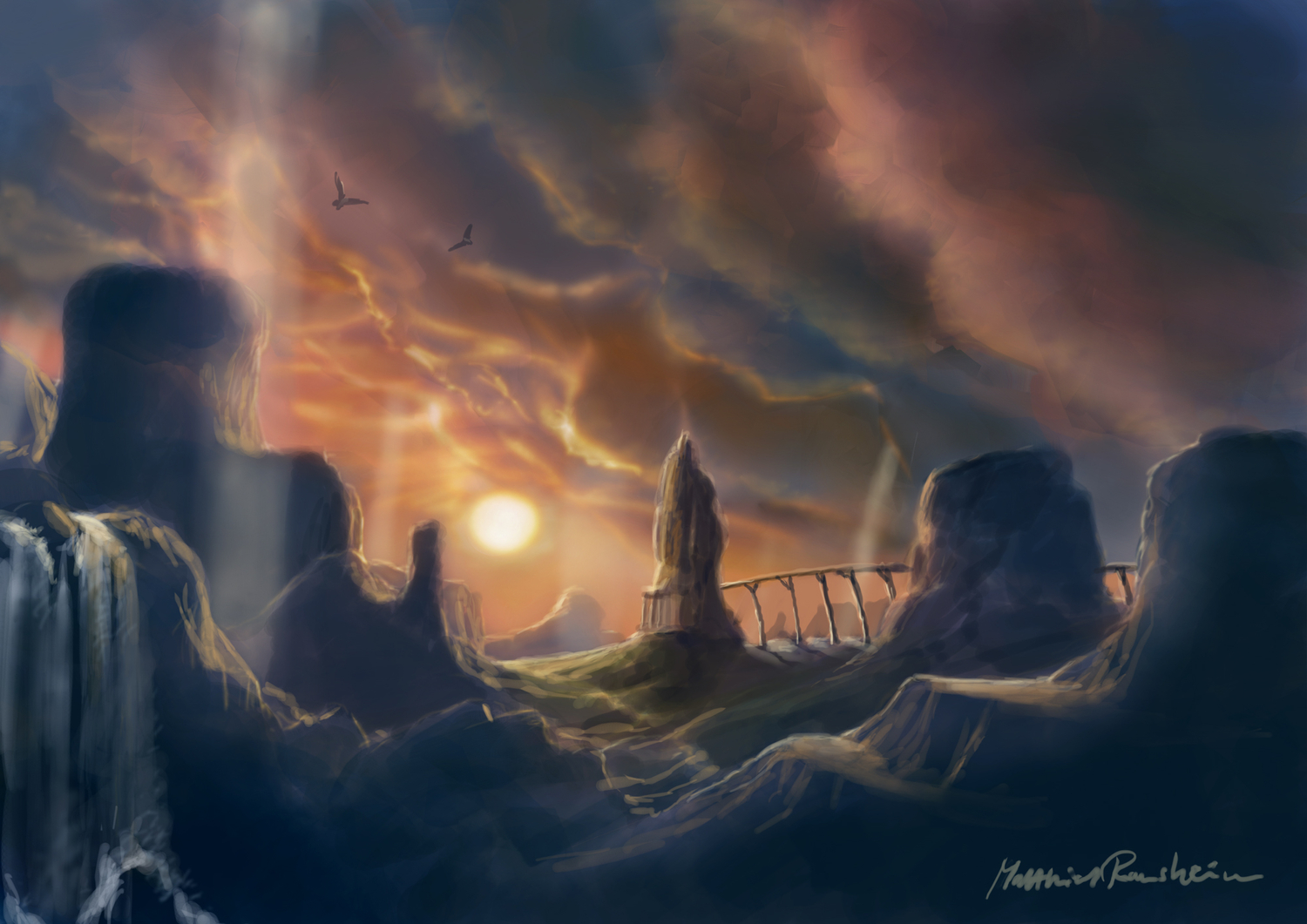 landscape, scenic, shadow_of_the_colossus, sunset