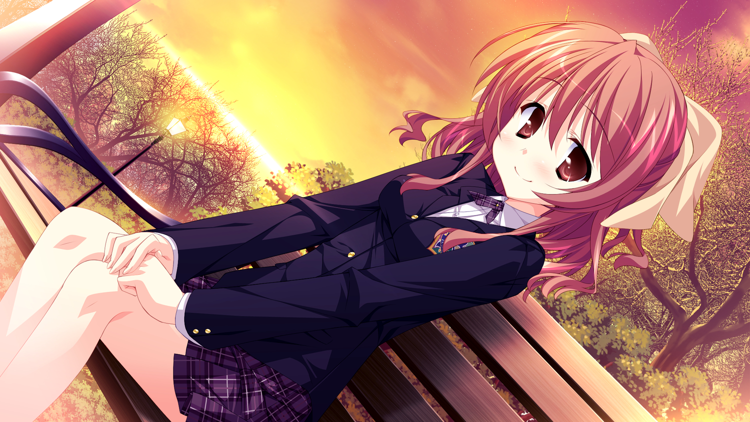 brown_hair, game_cg, hinata_mutsuki, matsuoka_kanade, school_uniform, skyfish, yotsuiro_passionato!