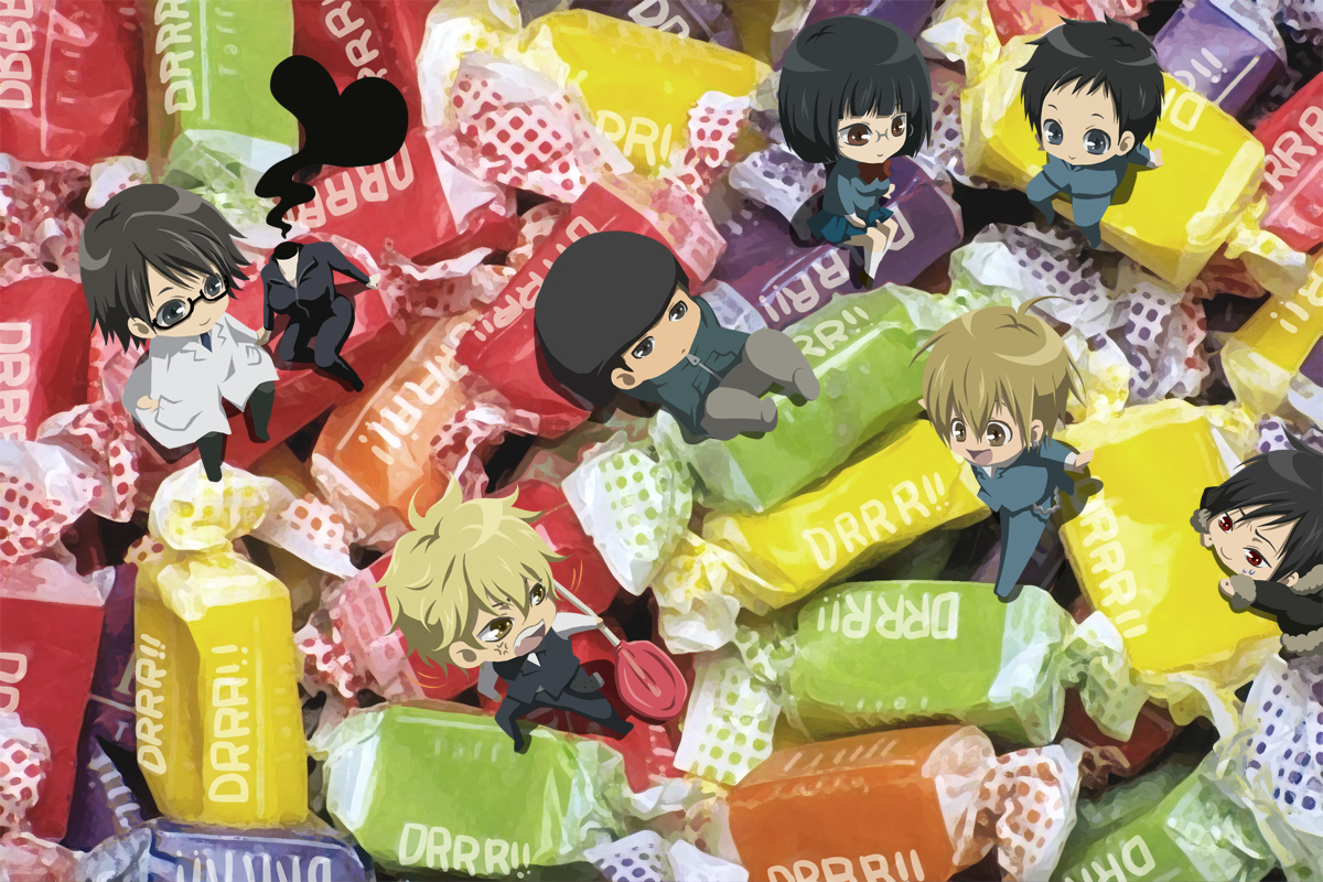 celty_sturluson, durarara!!, heiwajima_shizuo, kadota_kyohei, kida_masaomi, kishitani_shinra, orihara_izaya, ryuugamine_mikado