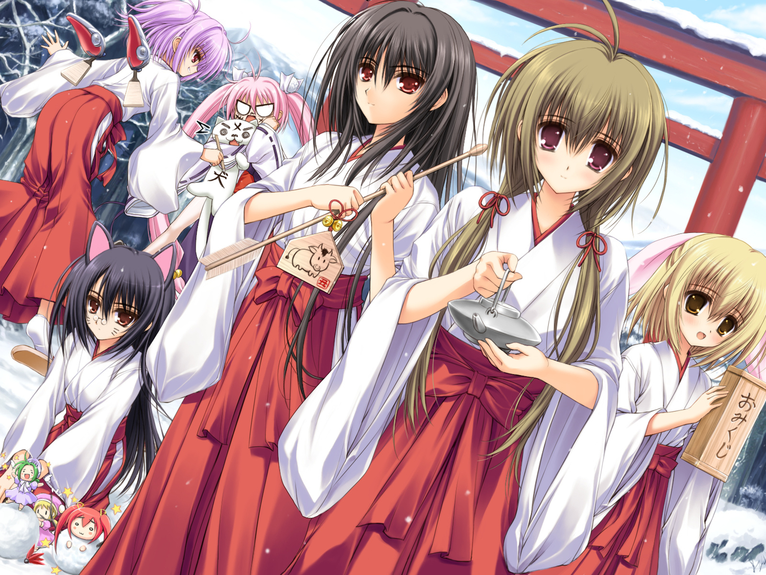 animal, cat, japanese_clothes, jyuujyou_shion, male, miko, miyanokouji_mizuho, otoko_no_ko, otome_wa_boku_ni_koishiteru, tagme