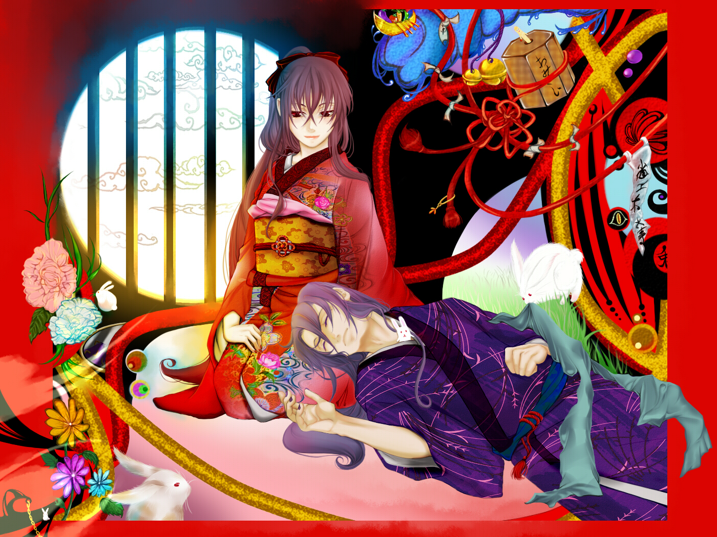japanese_clothes, kamui_gakuko, kamui_gakupo, kimono, male, vocaloid