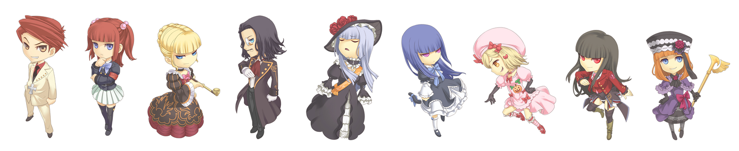 beatrice, chibi, frederica_bernkastel, lambdadelta, male, ronove, umineko_no_naku_koro_ni, ushiromiya_ange