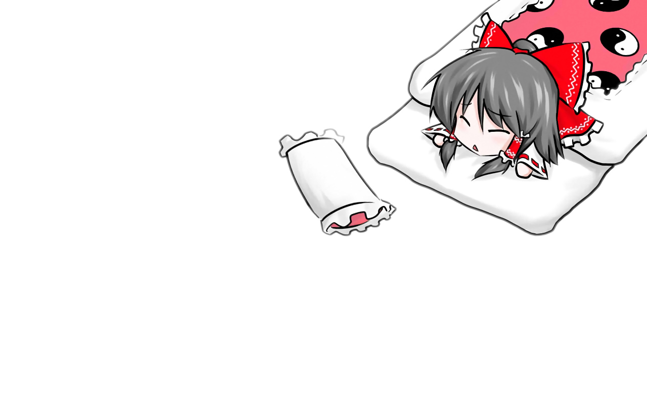 chibi, hakurei_reimu, japanese_clothes, kenntairui, miko, sleeping, touhou, white
