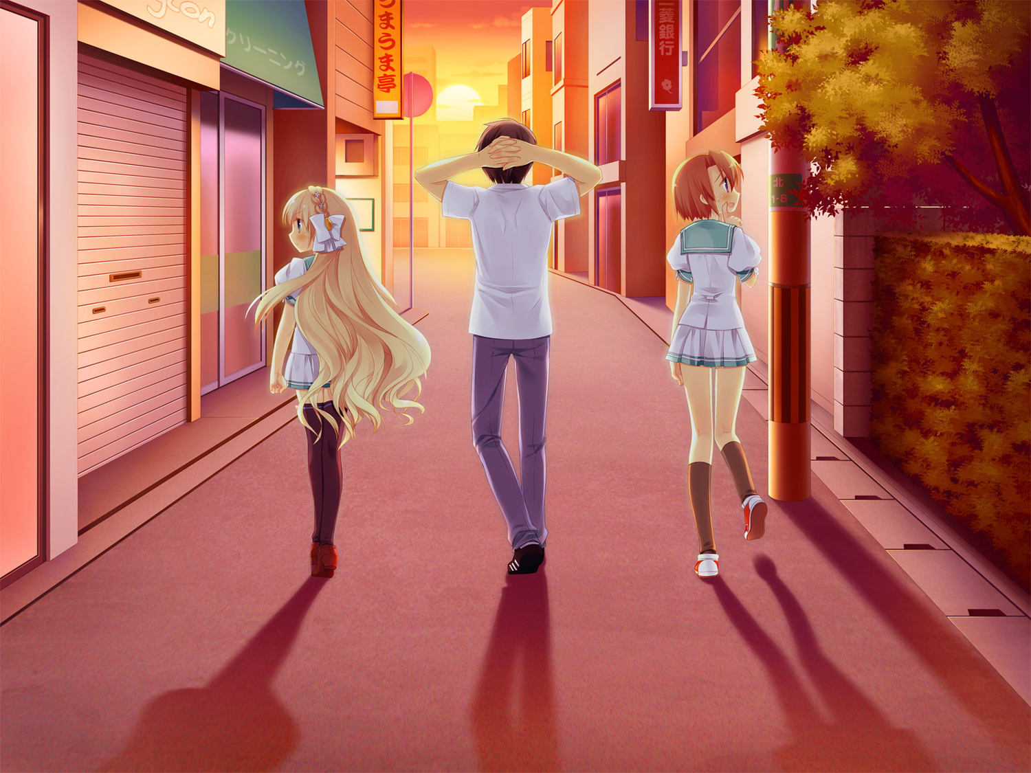 alcot, alcot_honey_comb, game_cg, kicking_horse_rhapsody, miyasu_risa, orina_nobara, sunset, tsuji_shino