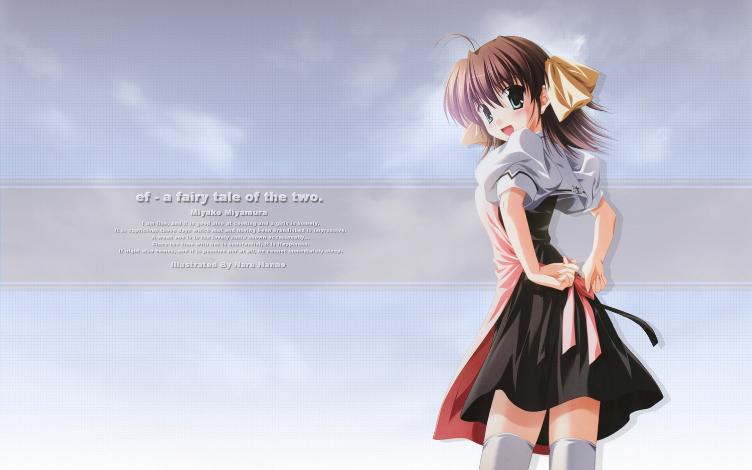 apron, ef, ef_a_fairy_tale_of_the_two, miyamura_miyako, nanao_naru, school_uniform, thighhighs