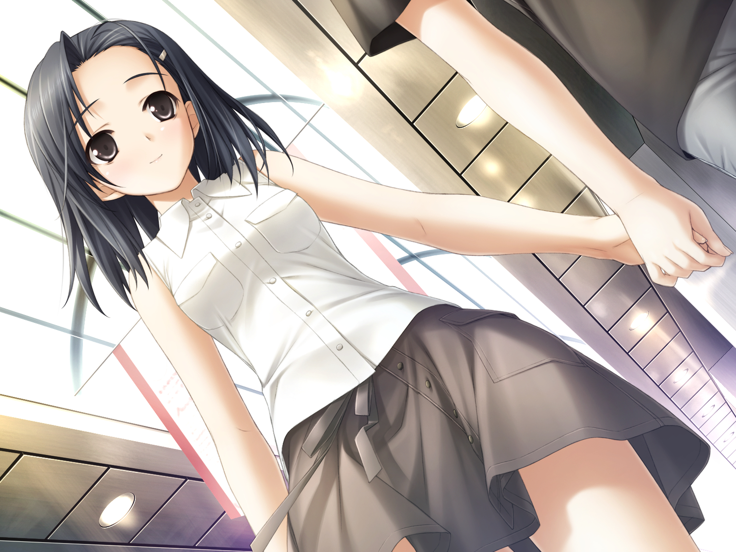 black_hair, game_cg, haruka_na_sora, hashimoto_takashi, kuranaga_kozue, short_hair