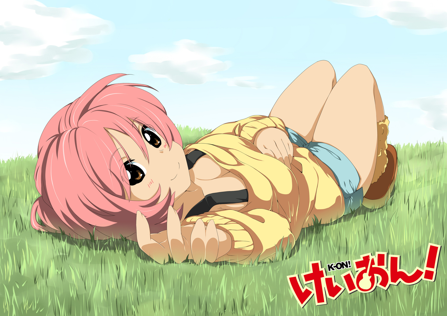 brown_eyes, dodome_(sharon), k-on!, long_hair, miura_akane, parody, pink_hair, ponytail