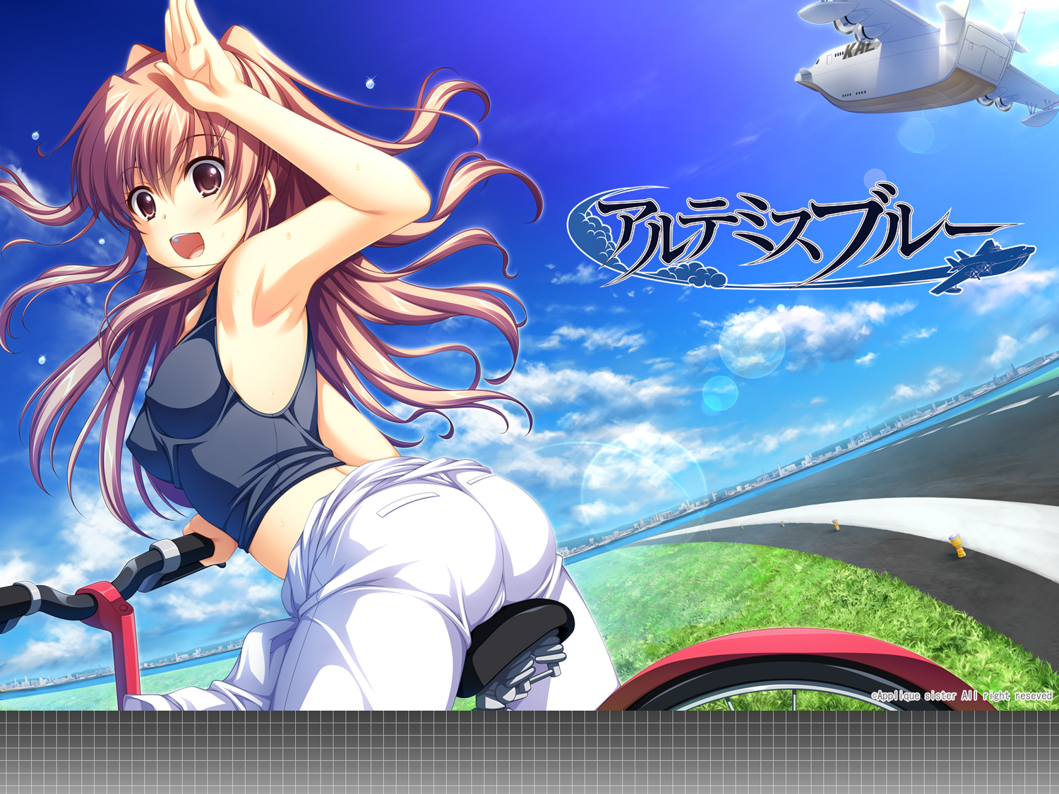 aircraft, artemis_blue, asami_asami, bicycle, brown_hair, tagme, tajima_haru