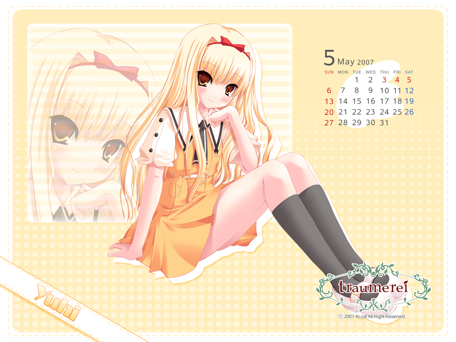 arisugawa_yuuhi, blonde_hair, brown_eyes, calendar, fair_child, long_hair, nimura_yuushi, school_uniform