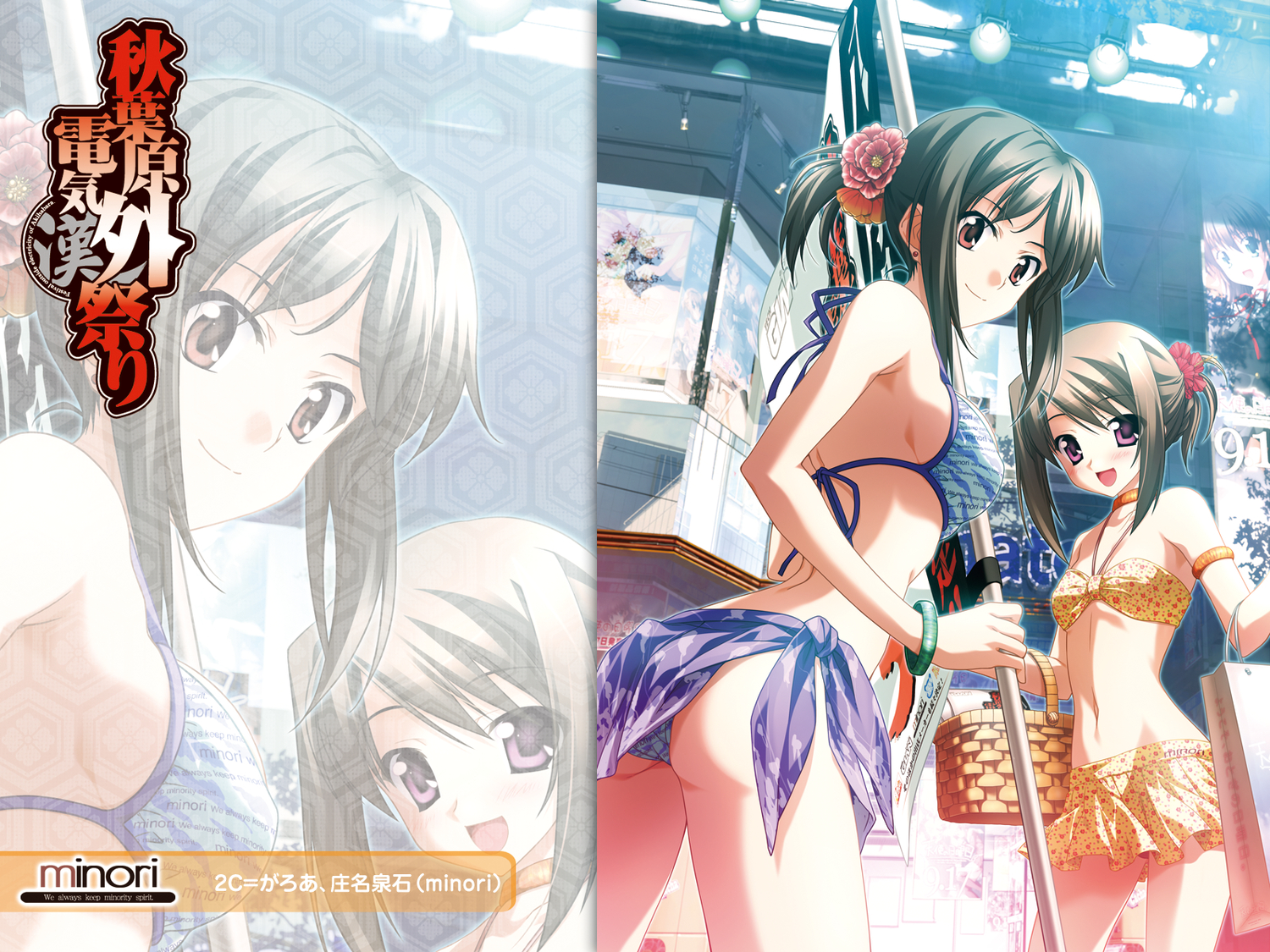 2c=galore, bikini, ef, ef_a_fairy_tale_of_the_two, hayama_mizuki, hirono_nagi, purple_eyes, shouna_mitsuishi