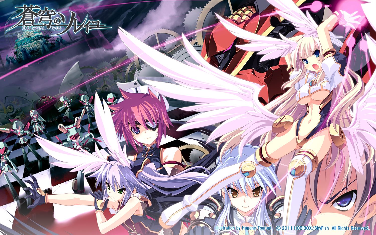 animal_ears, breasts, fylgia_randgriz, group, murakumo_shinku_asahi, odette_diz_ortlinde, soukyuu_no_soleil, tagme, thighhighs, tsurugi_hagane, underboob, yuno_verde