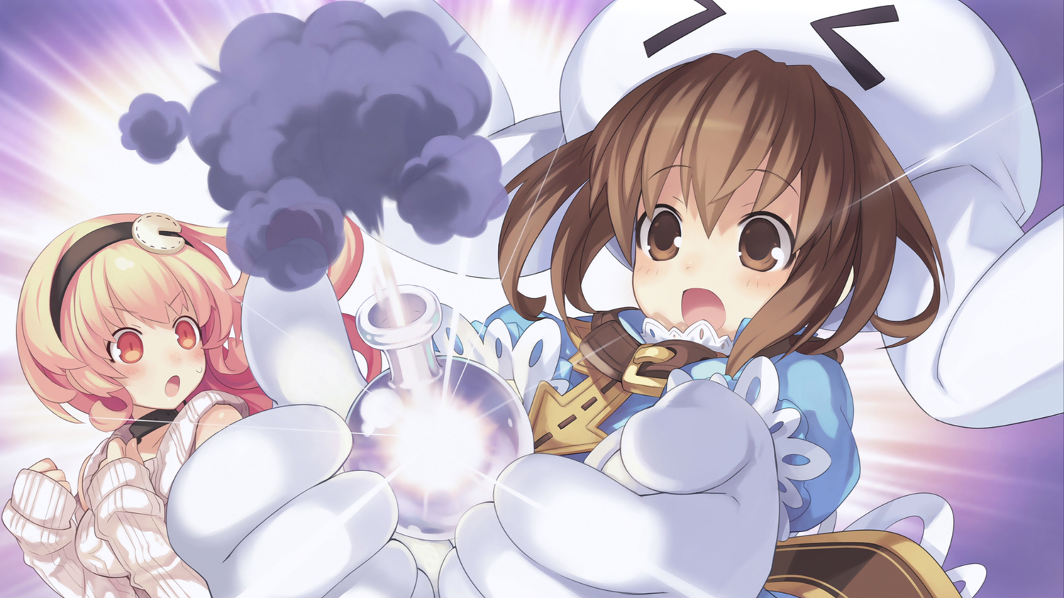 brown_hair, compa, game_cg, gust_(character), hyperdimension_neptunia, hyperdimension_neptunia_mk2, loli, short_hair
