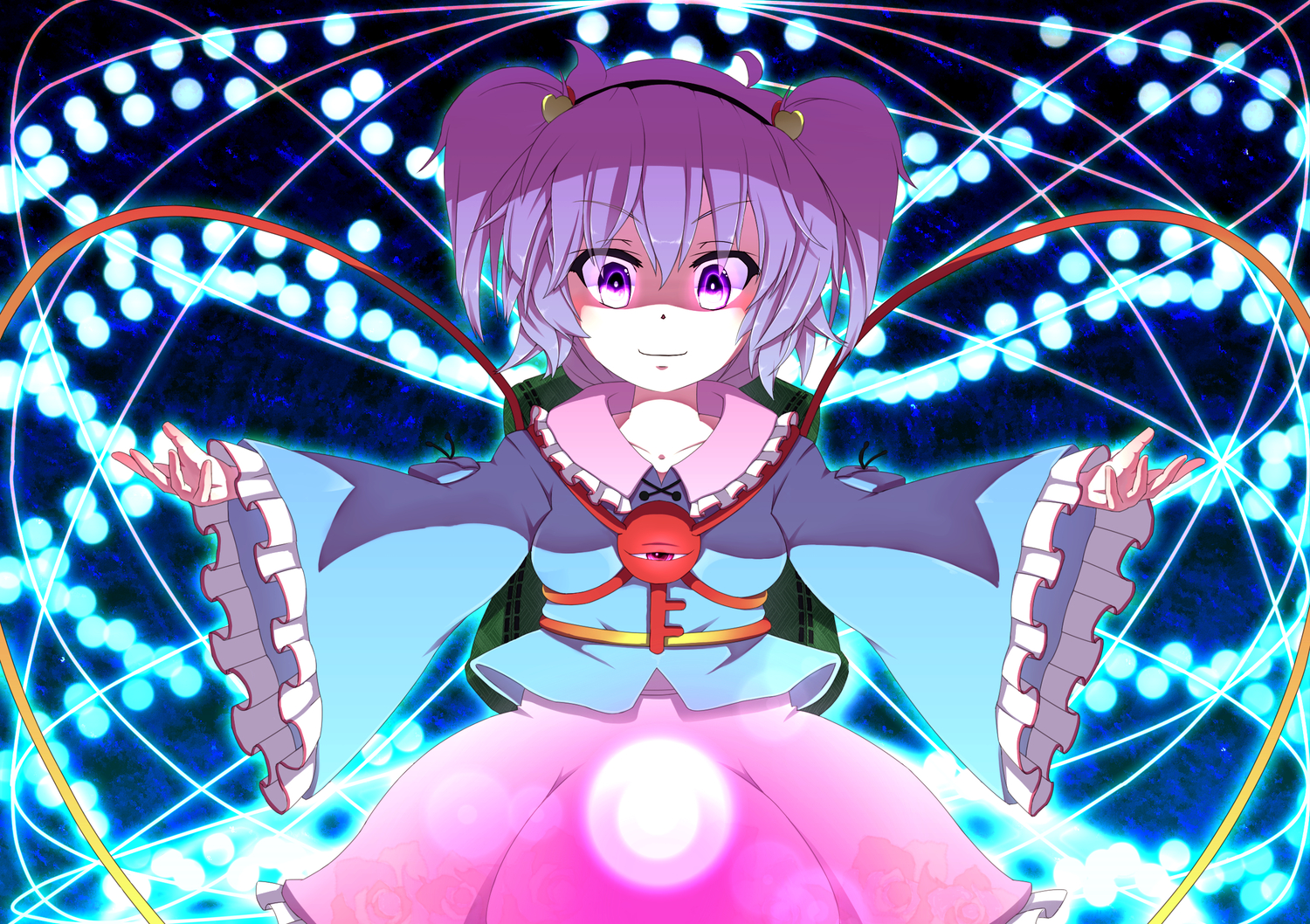 cosplay, fai_(zigzagflamberge), komeiji_satori, purple_eyes, purple_hair, short_hair, touhou, twintails