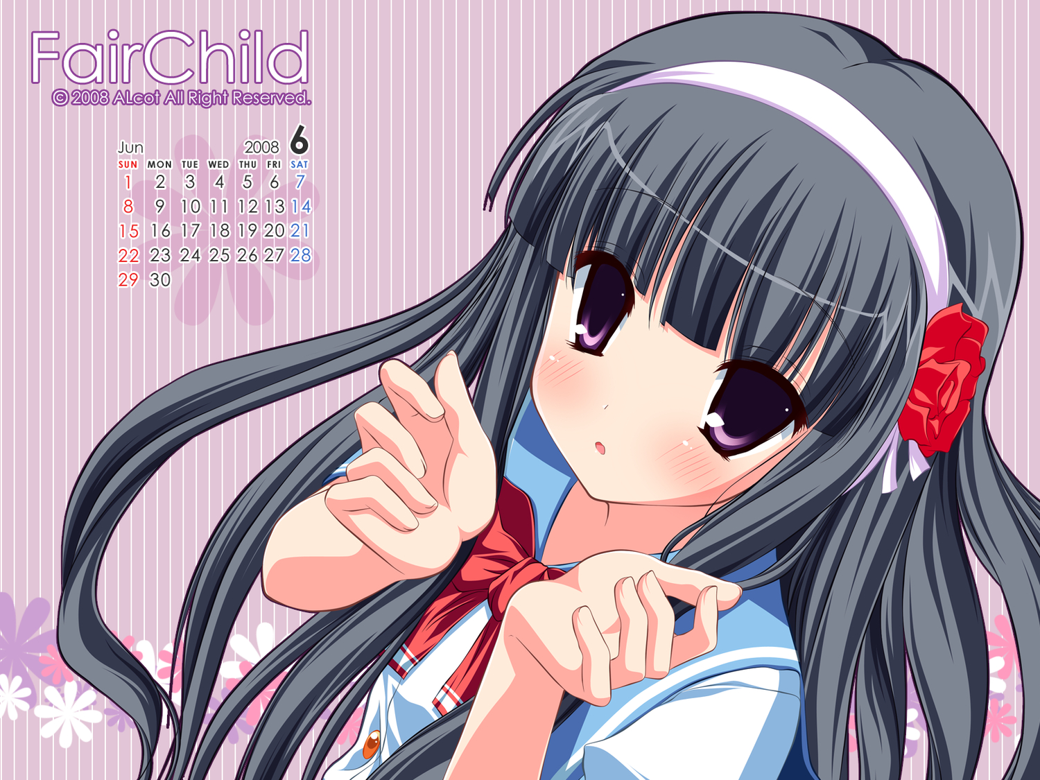 black_hair, calendar, fair_child, kagami_sakuya, nimura_yuushi, purple_eyes, school_uniform