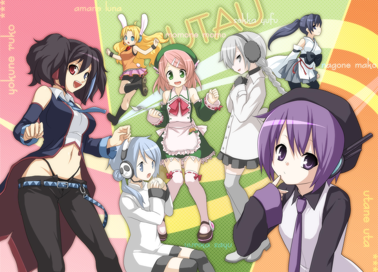 amane_luna, momone_momo, nagone_mako, sekka_yufu, utane_uta, utau, yokune_ruko, yurika_sayu