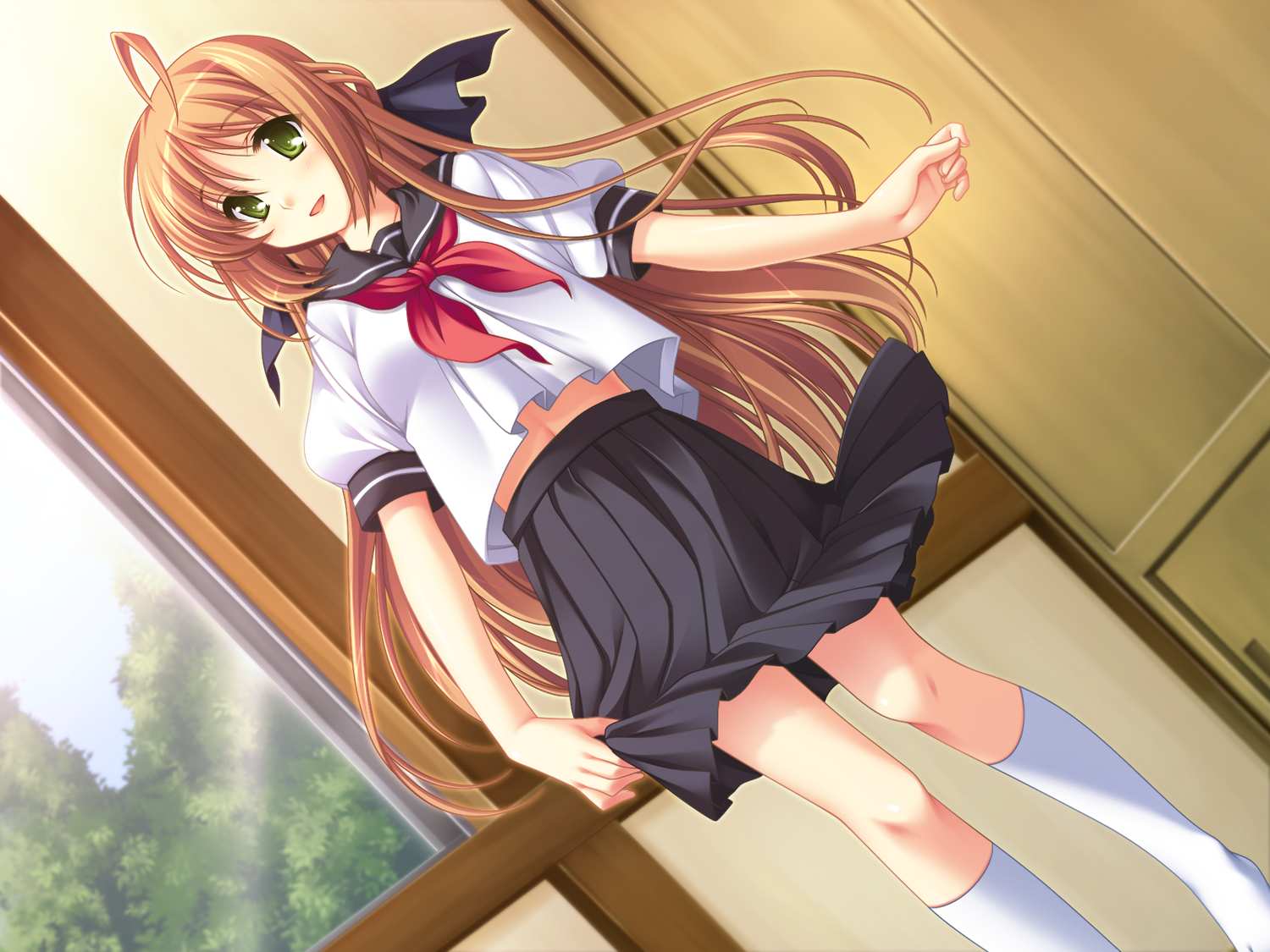 applique, game_cg, green_eyes, iwanaga_satsuki, odawara_hakone, school_uniform, tasogare_no_sinsemilla
