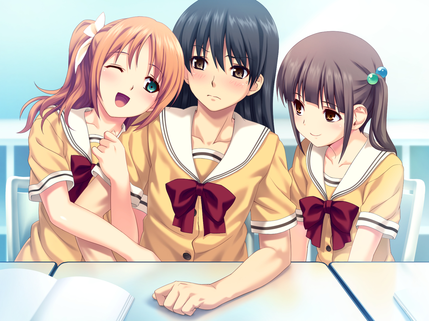 blush, game_cg, koutaro, male, minazuki_izumi, otoko_no_ko, school_uniform, suzukaze_hotaru