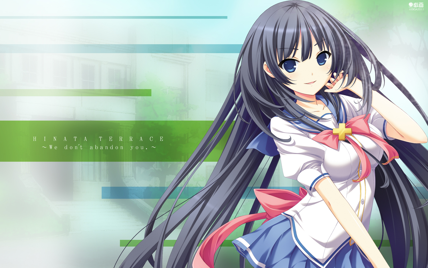 black_hair, blue_eyes, hinata_terrace, long_hair, mikoto_akemi, school_uniform, takatsukasa_kaoruko