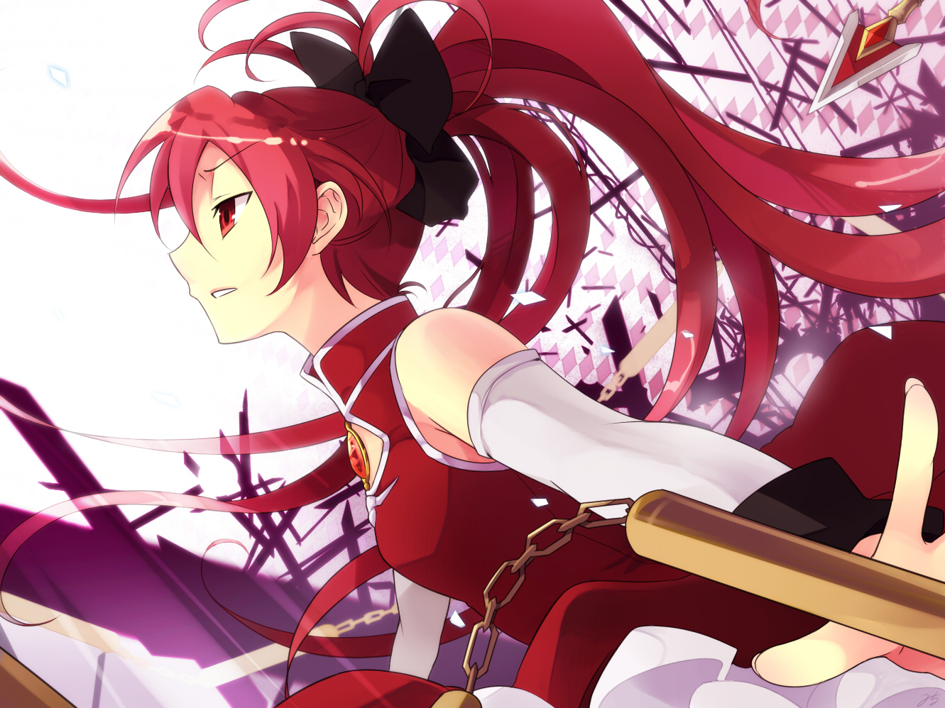 mahou_shoujo_madoka_magica, milcho, red_hair, sakura_kyouko