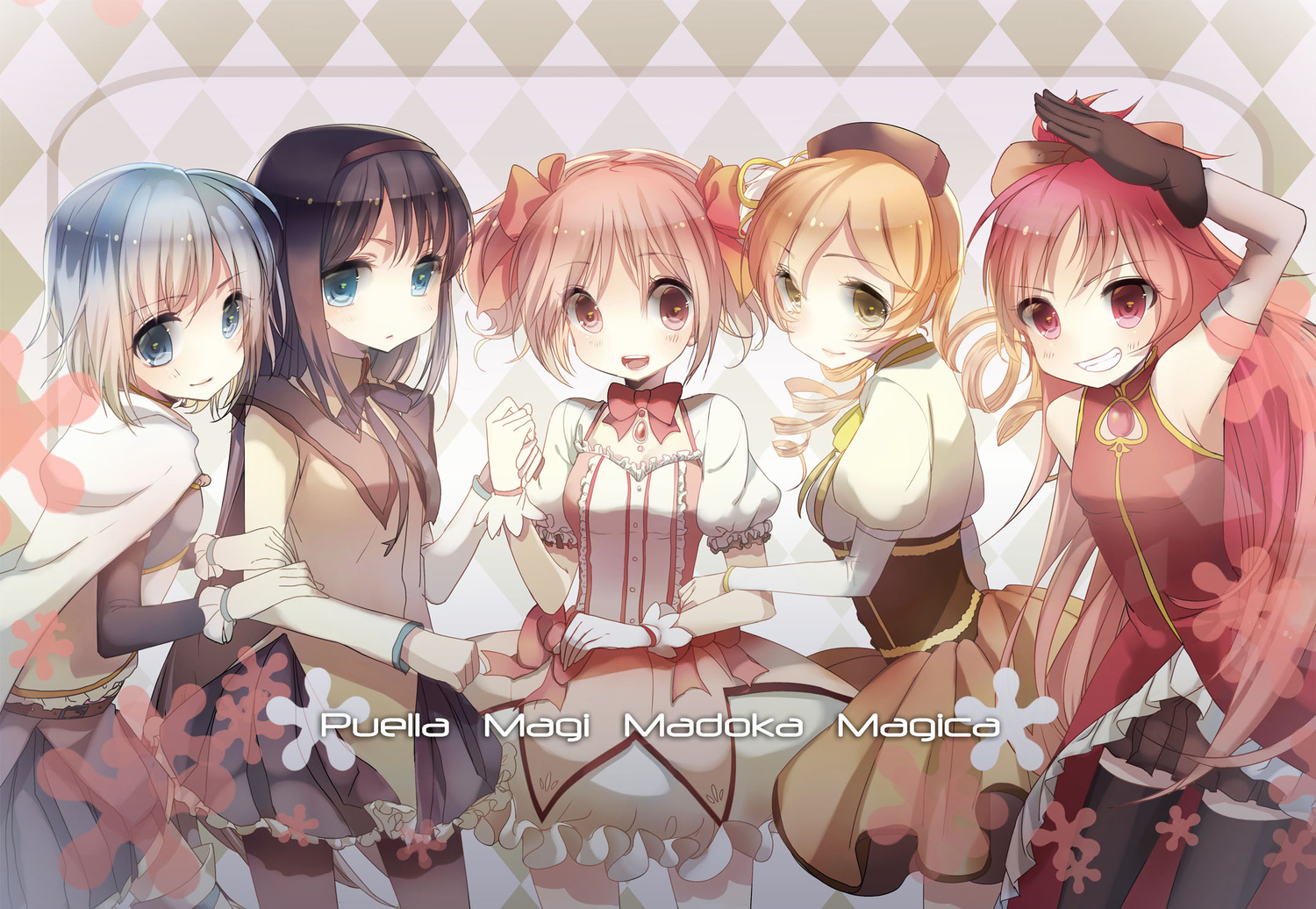 akemi_homura, group, kaname_madoka, mahou_shoujo_madoka_magica, miki_sayaka, nicohi, sakura_kyouko, tomoe_mami