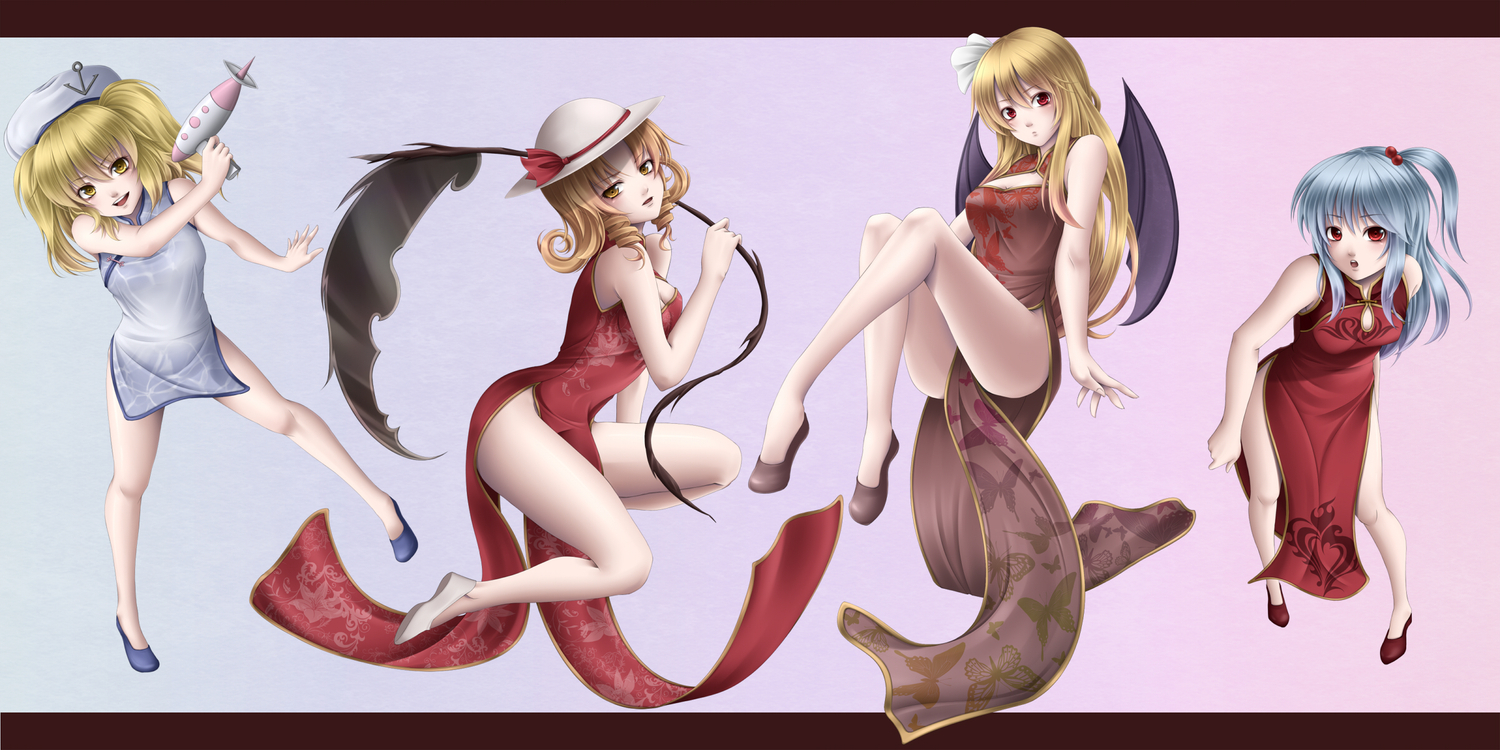 elly, kitashirakawa_chiyuri, kurumi_(touhou), mochi.f, shinki, touhou
