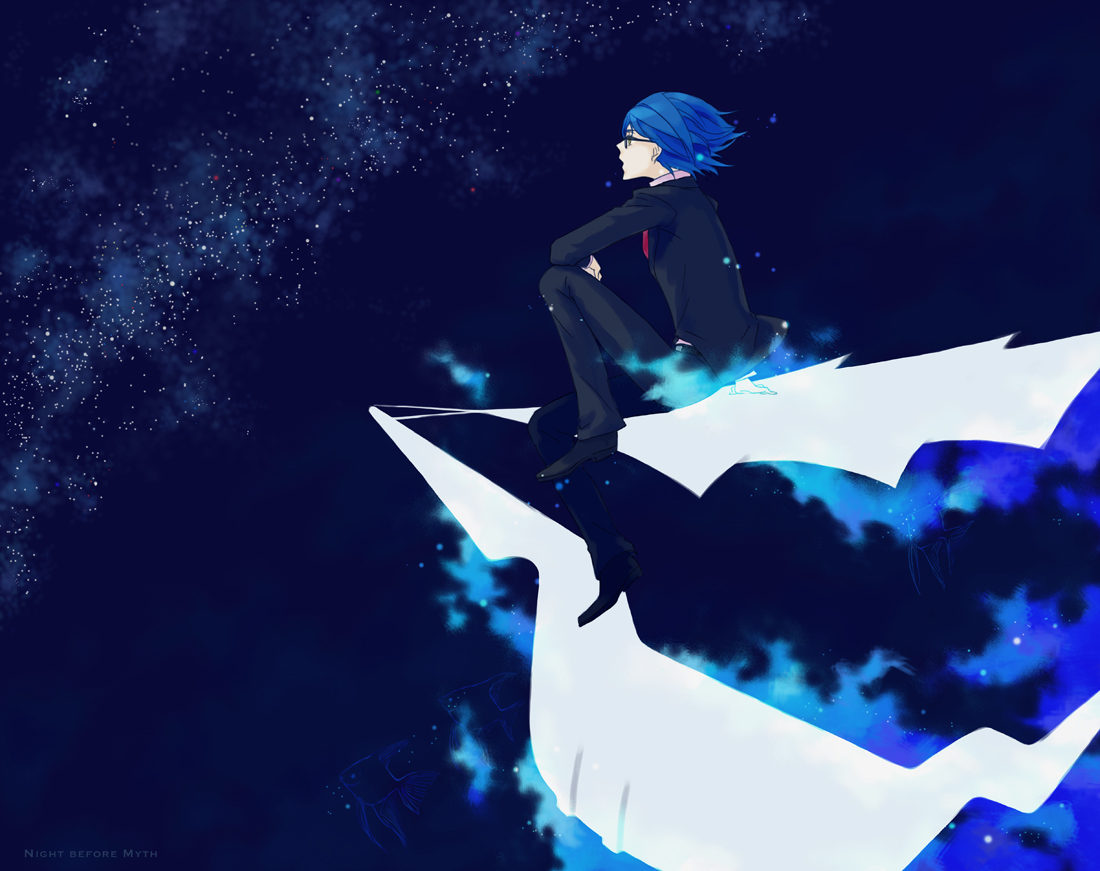 blue_hair, glasses, shindou_sugata, space, star_driver