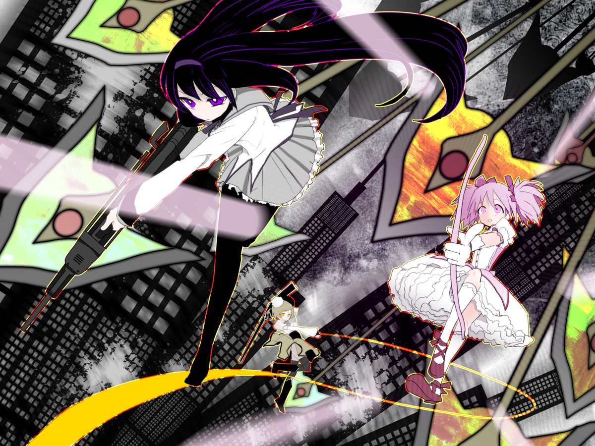 akemi_homura, kaname_madoka, mahou_shoujo_madoka_magica, miyatsuki_sorako, tomoe_mami