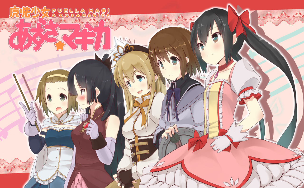 akiyama_mio, bow, choker, cosplay, dress, elbow_gloves, gloves, hat