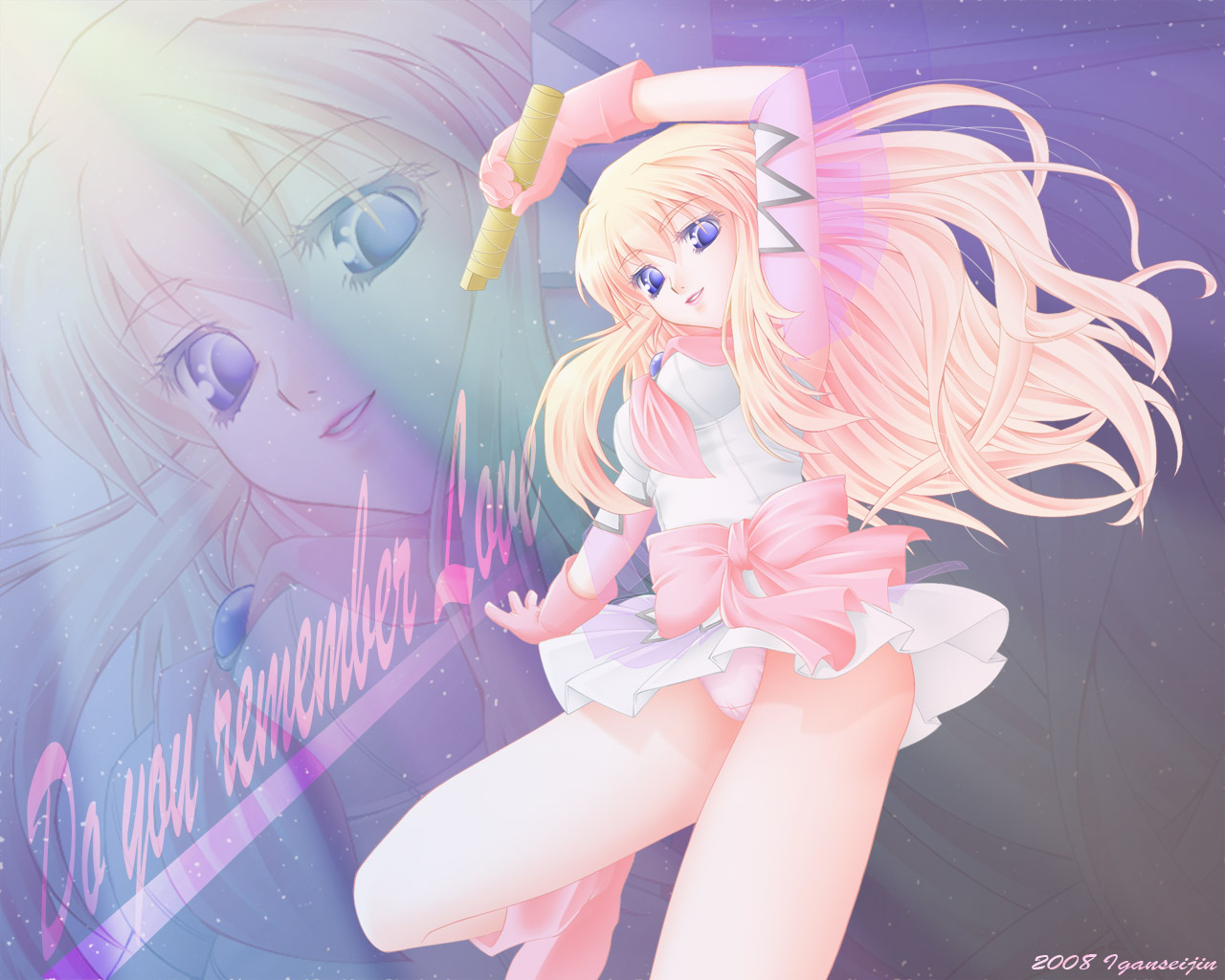 blonde_hair, blue_eyes, iganseijin, macross, macross_frontier, panties, sheryl_nome, skirt