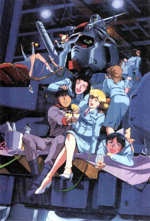 anaheim_electronics, drunk, gundam, gundam_0083, gundam_gp-01_zephyranthes, hangar, kou_uraki, nina_purpleton