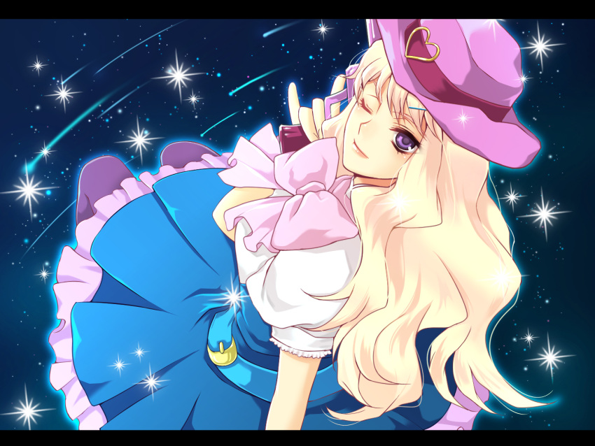 blonde_hair, cowboy_hat, dress, gun, hat, hirose_adumi, hirose_azumi, long_hair