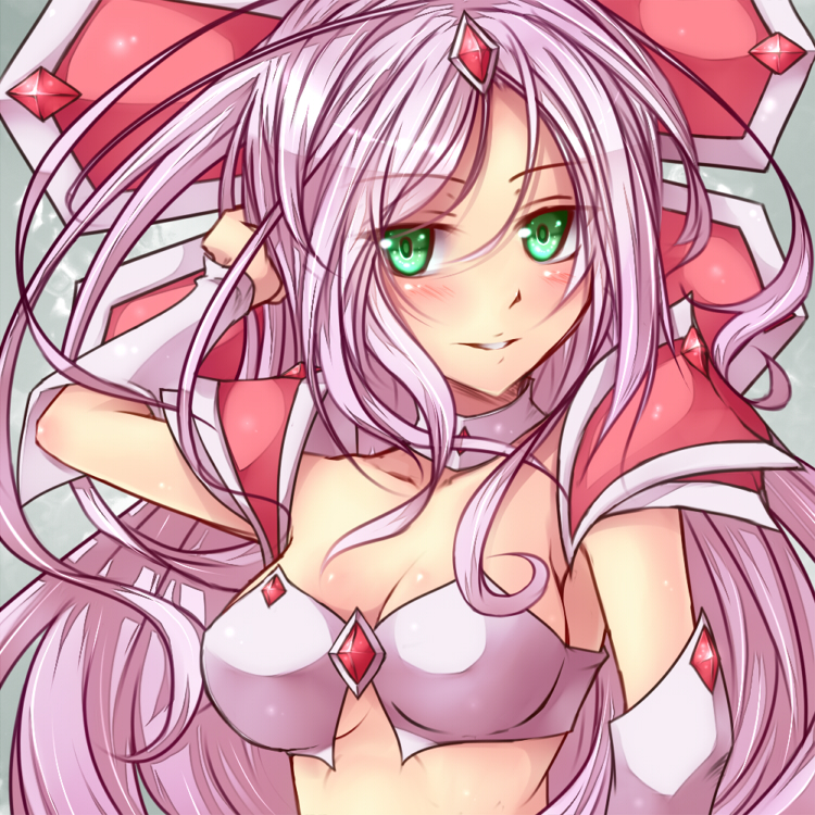 1girl, blush, breasts, cardfight!!_vanguard, character_request, green_eyes, long_hair, lozenge_magus, oracle_think_tank, shintani_tsushiya, smile, solo, very_long_hair