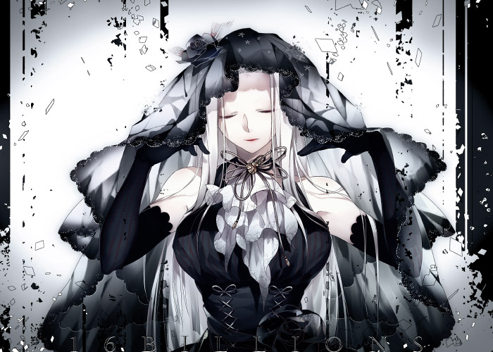 1girl, alternate_costume, closed_eyes, elbow_gloves, fate/zero, fate_(series), gloves, irisviel_von_einzbern, lace, long_hair, occacia, solo, veil, white_hair