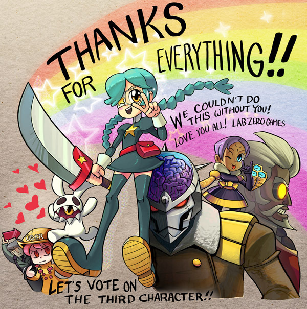 adam_(skullgirls), annie_(skullgirls), aqua_eyes, braid, brain_drain_(skullgirls), dress, hive_(skullgirls), isaac_(skullgirls)