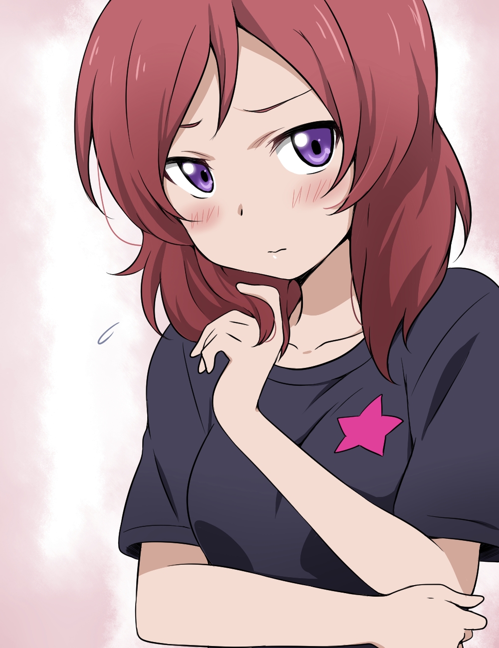 1girl, blush, bust, highres, ikari_manatsu, looking_away, love_live!_school_idol_project, nishikino_maki