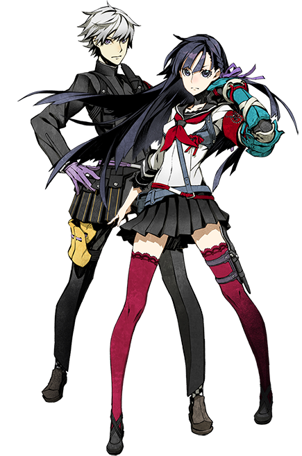 7th_dragon, 7th_dragon_2020, 7th_dragon_2020-ii, black_hair, braid, gauntlets, gloves, miwa_shirou