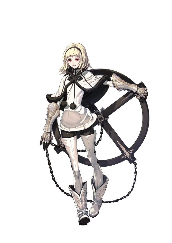 blonde_hair, boots, drag-on_dragoon, drag-on_dragoon_3, fujisaka_kimihiko, gauntlets, hairband, official_art