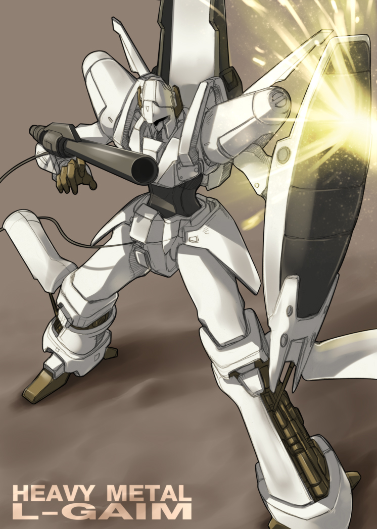 80s, gun, haganef, heavy_metal_l-gaim, l-gaim, mecha, no_humans, oldschool