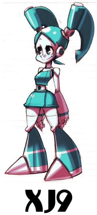 1girl, alex_ahad_(style), aqua_hair, cartoon_network, character_name, crop_top, jennifer_wakeman, midriff