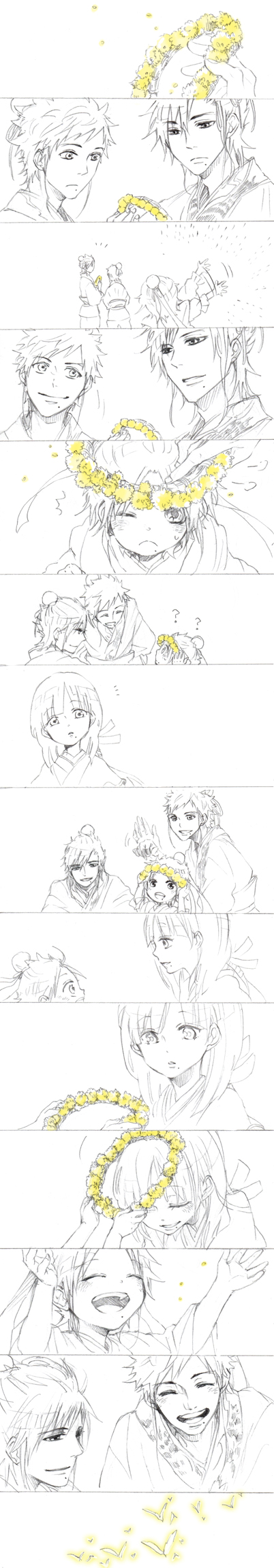 chinese_clothes, comic, en_(sanote), flower, highres, long_hair, magi_the_labyrinth_of_magic, mole