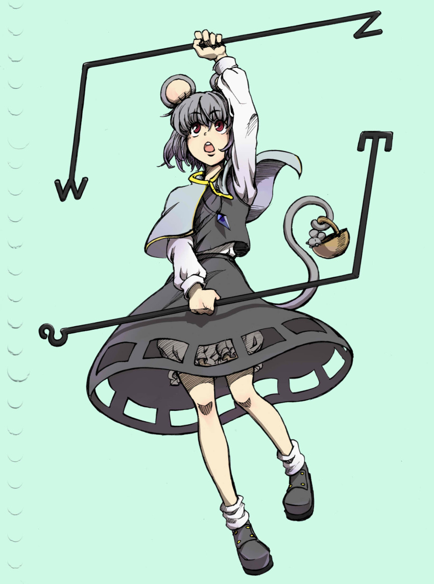 animal_ears, bad_id, basket, bloomers, grey_hair, highres, housei, jewelry